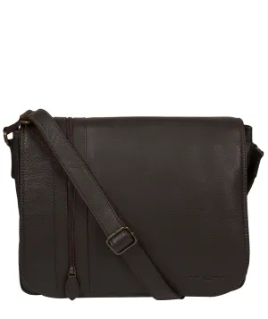 'Jefferson' Brown Leather Messenger Bag