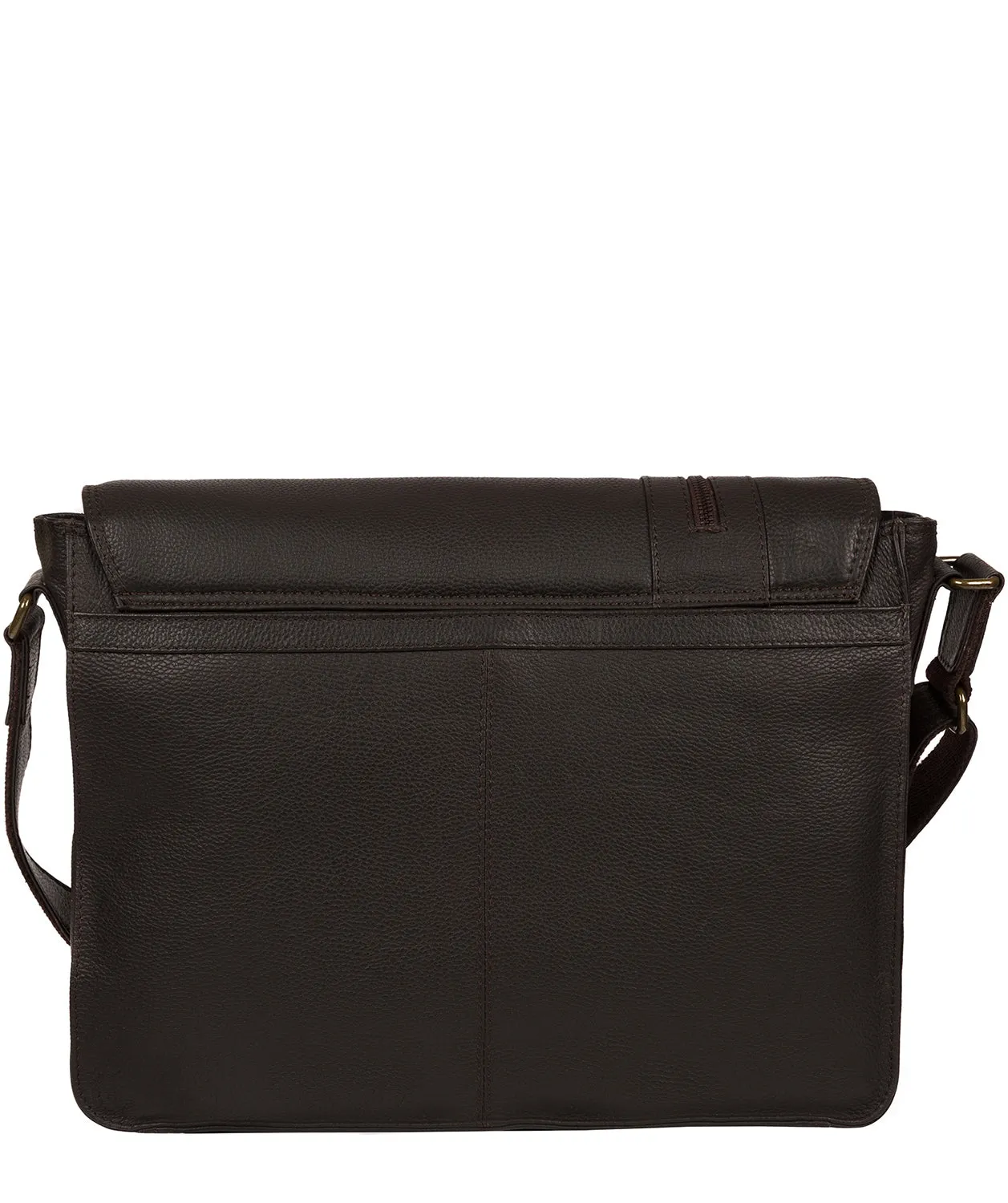 'Jefferson' Brown Leather Messenger Bag