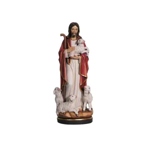 Jesus the Good Shepherd Statue - Wood Carved
