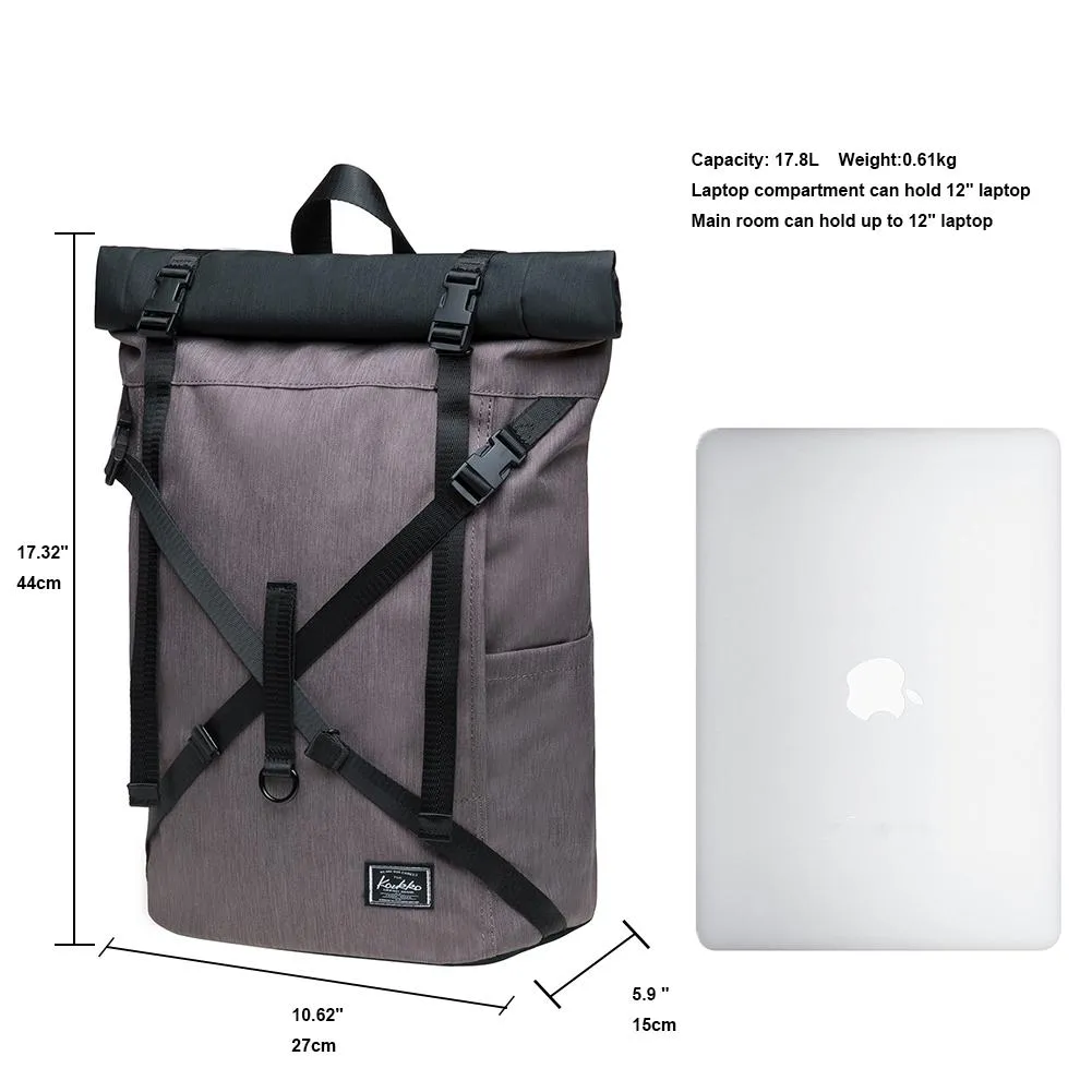 KAUKKO Backpack for daily use, KF07-2 ( Black Grey / 17.8L )