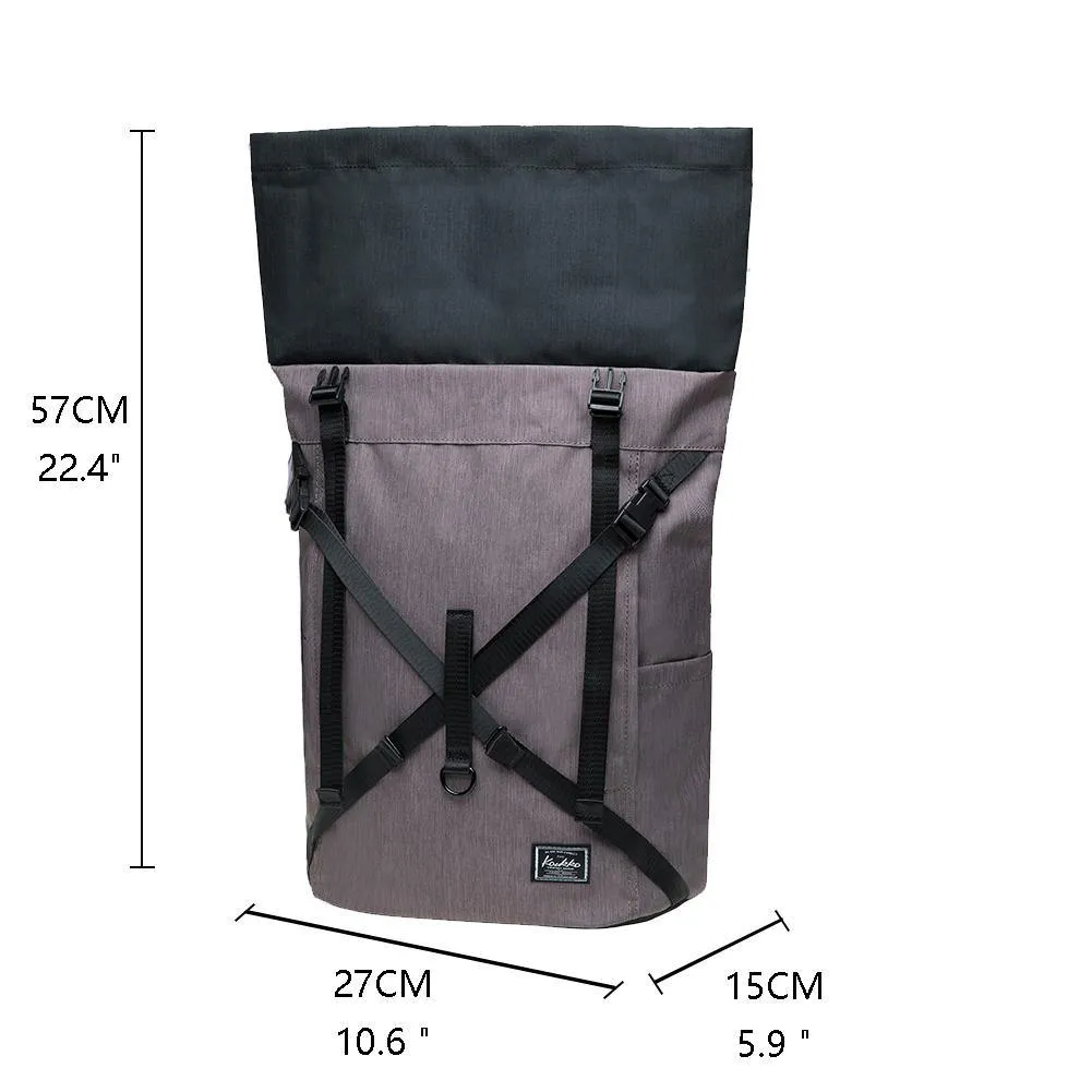 KAUKKO Backpack for daily use, KF07-2 ( Black Grey / 17.8L )