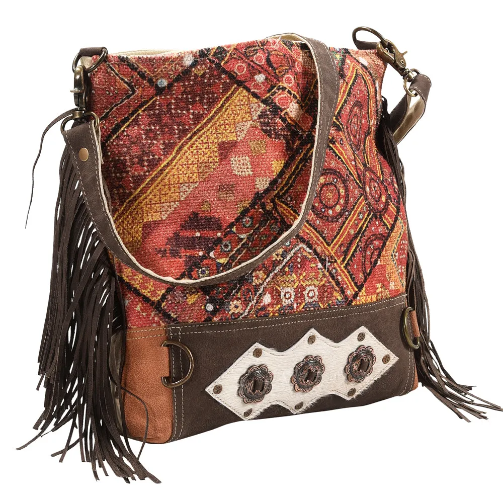 KB390 - KB390 -MESSENGER Leather and Upcycled Canvas Ladies Bag Standard KB390 - KB390