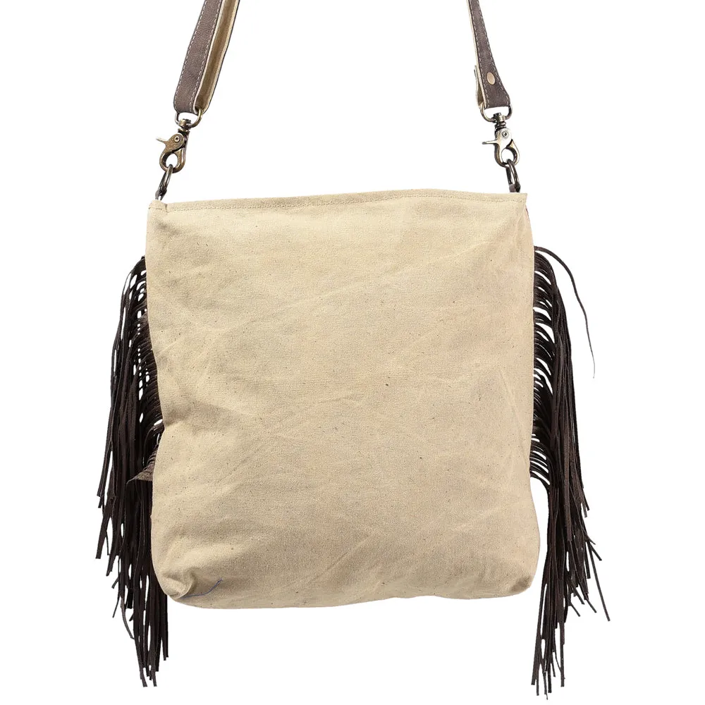 KB390 - KB390 -MESSENGER Leather and Upcycled Canvas Ladies Bag Standard KB390 - KB390
