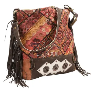 KB390 - KB390 -MESSENGER Leather and Upcycled Canvas Ladies Bag Standard KB390 - KB390