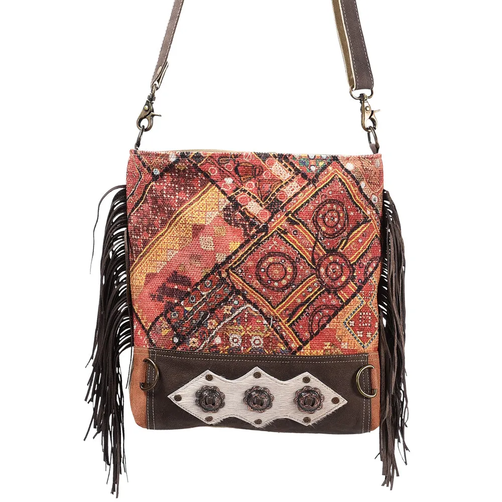 KB390 - KB390 -MESSENGER Leather and Upcycled Canvas Ladies Bag Standard KB390 - KB390