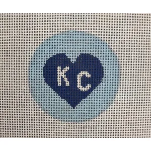 KC in Heart 3" Round Canvas