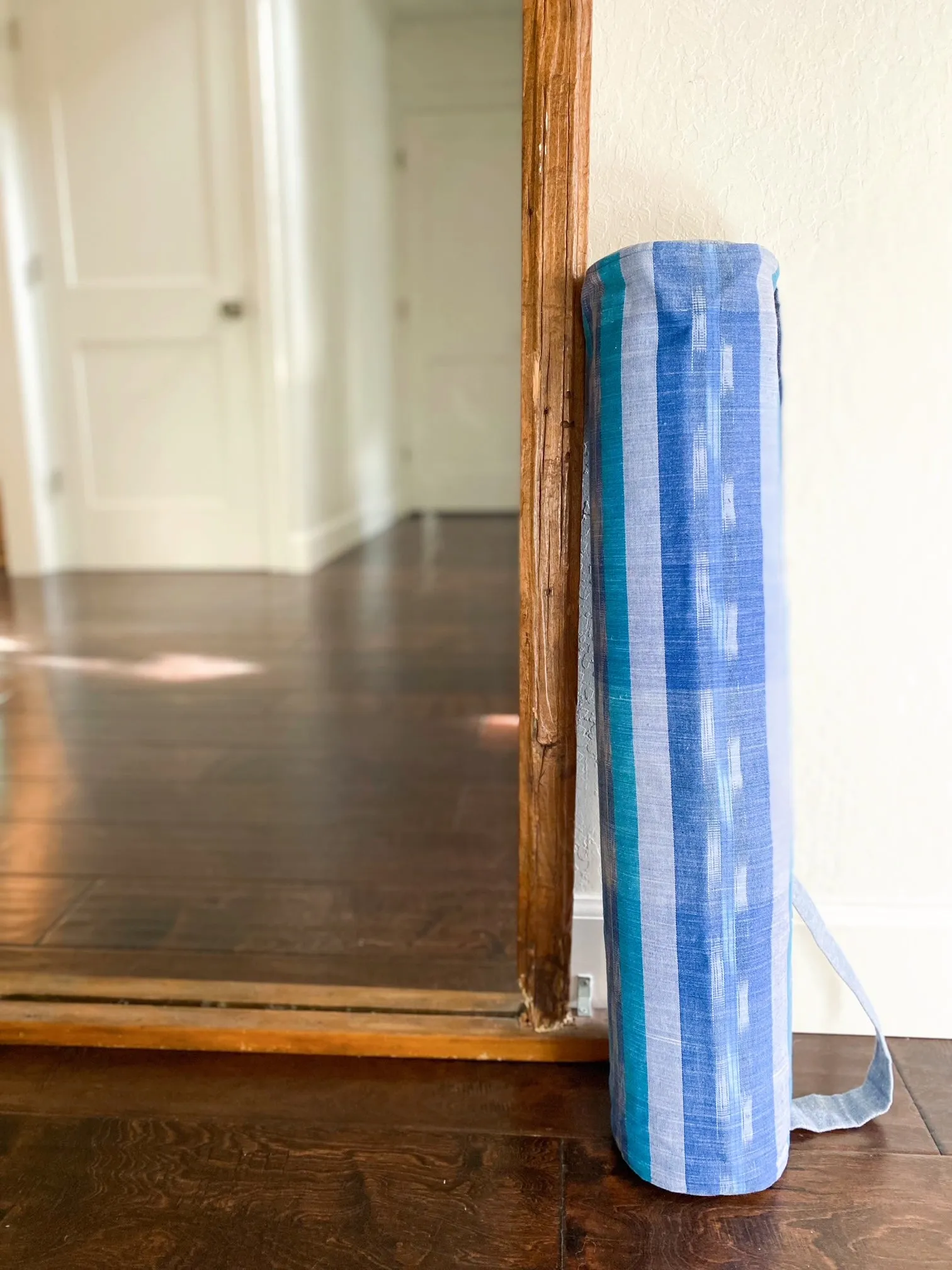 Kurated Yoga Mat Bag - Green & Blue Stripes