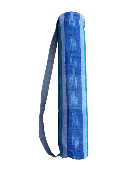 Kurated Yoga Mat Bag - Green & Blue Stripes