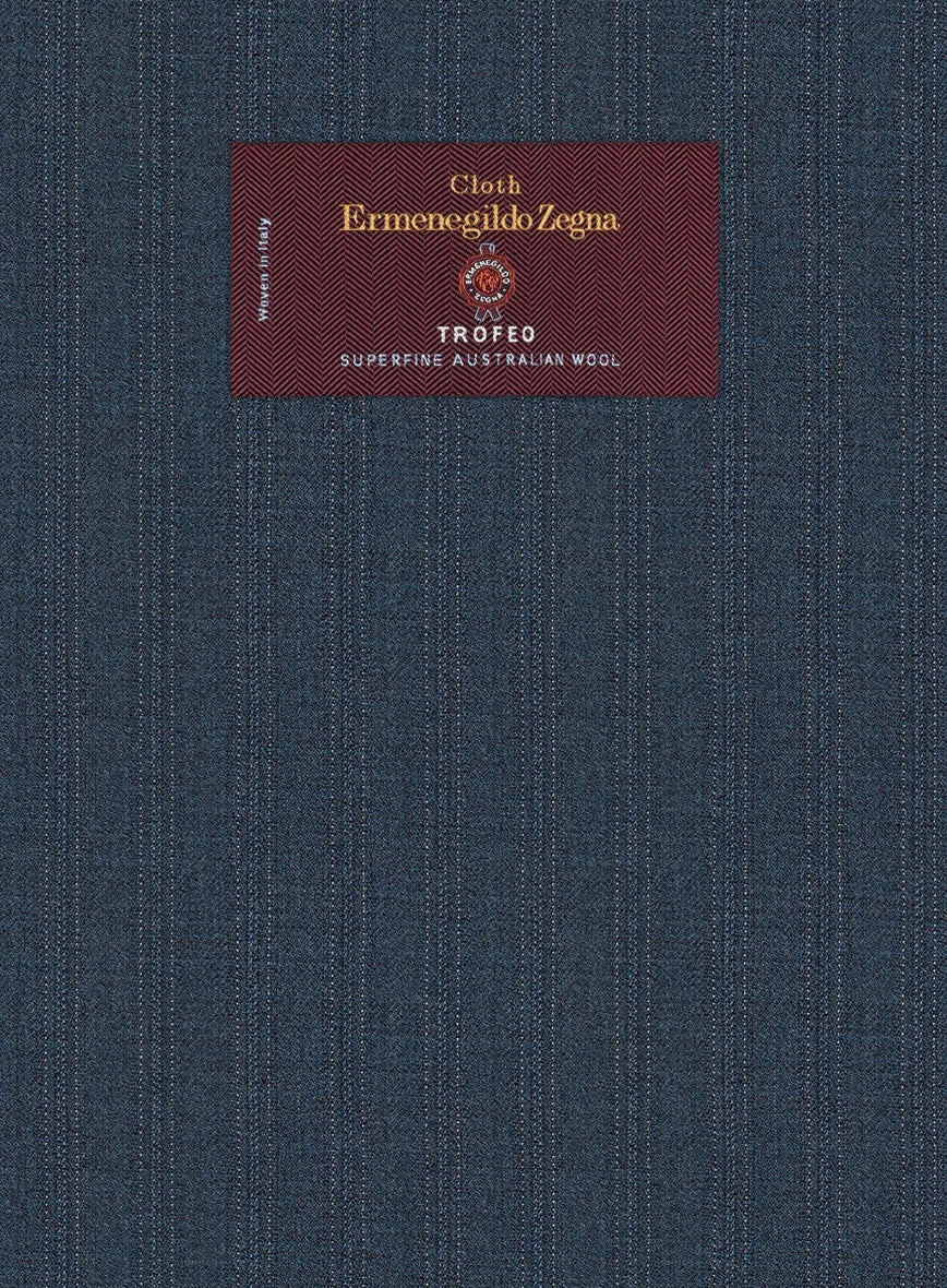 Lanificio Zegna Trofeo Dexi Regal Blue Stripe Wool Pants