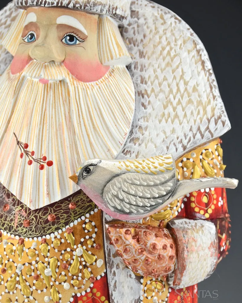 Large and Ornate Red Russian Santa with Nutcracker