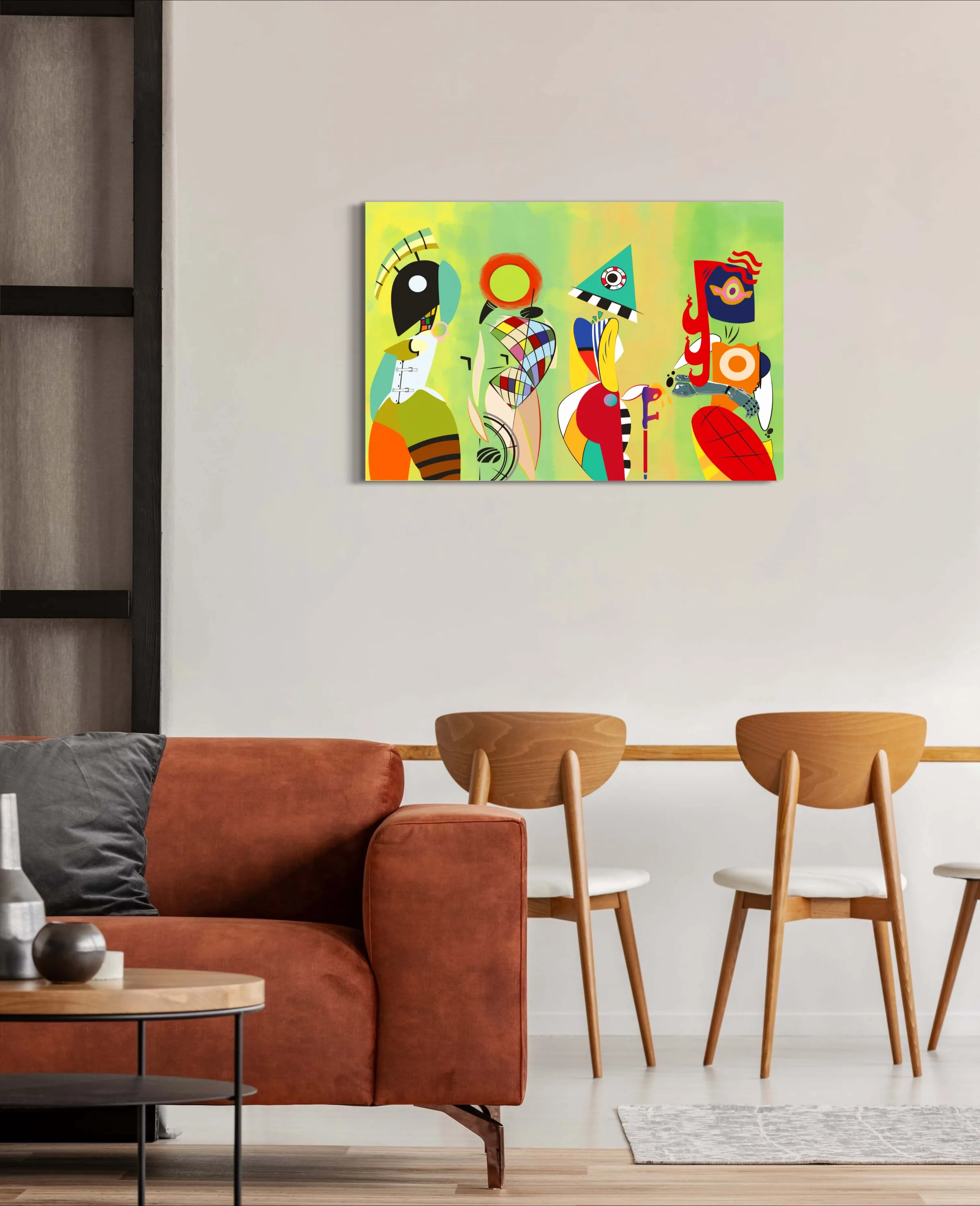 Las Musas Work of Art - Painted by Wassily Kandinsky - Circa. 1925. High Quality Polyester Cotton Canvas Print. Ready to be Framed. Available in One Large Size. 60cm X 90cm.