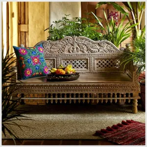 Lattoo Carved Bench