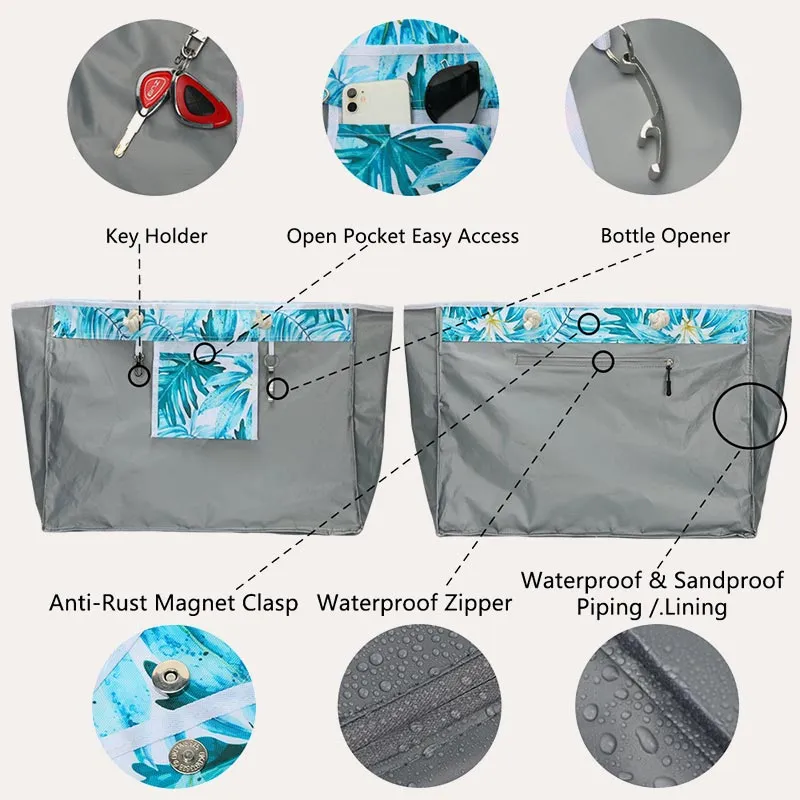 Lightweyght Floral Women Beach Bag Pool Bag Large Waterproof Tote