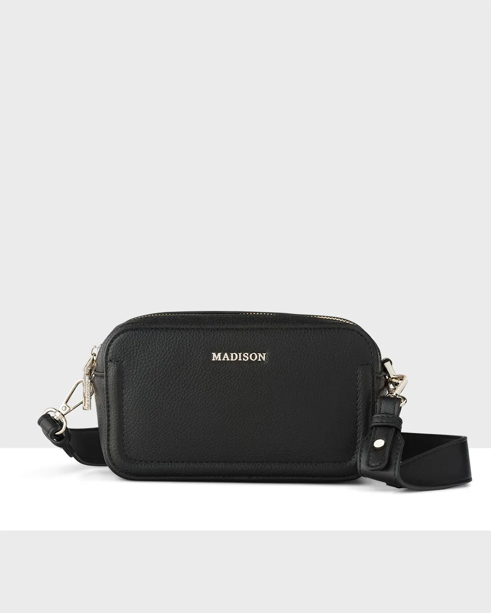 Maddie Double Zip Camera Crossbody Bag   Leopard Bag Strap