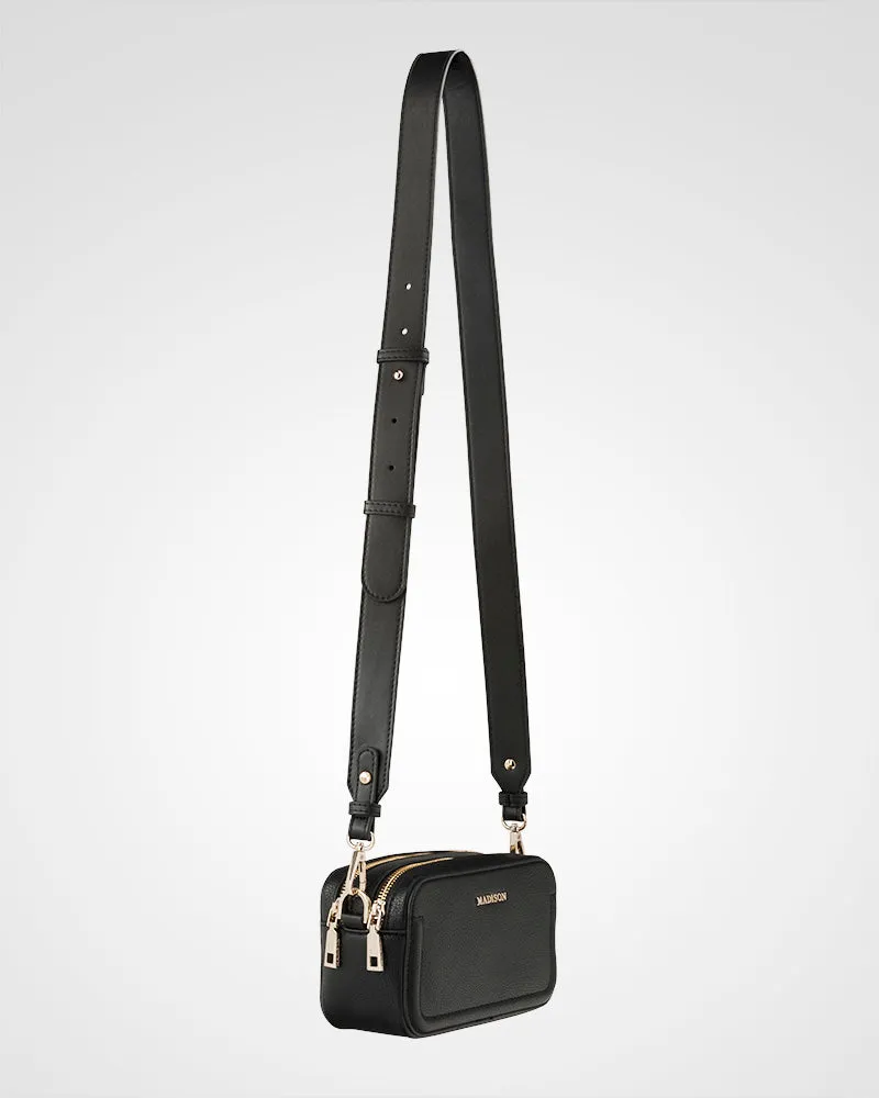 Maddie Double Zip Camera Crossbody Bag   Leopard Bag Strap