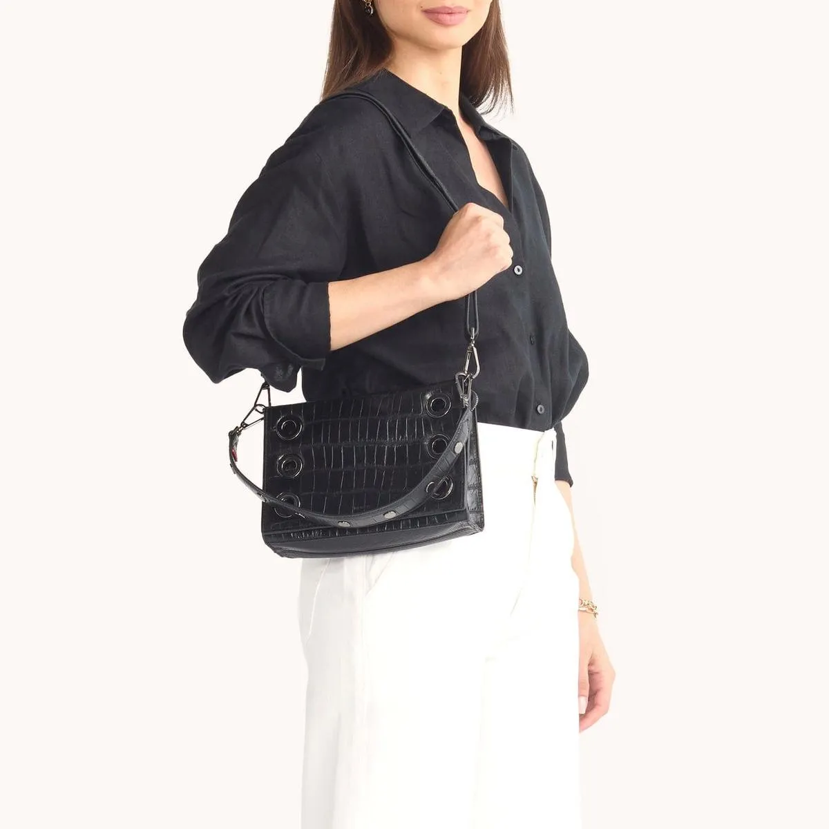 MONTANA CLUTCH SML - Evening Crocco/Gunmetal