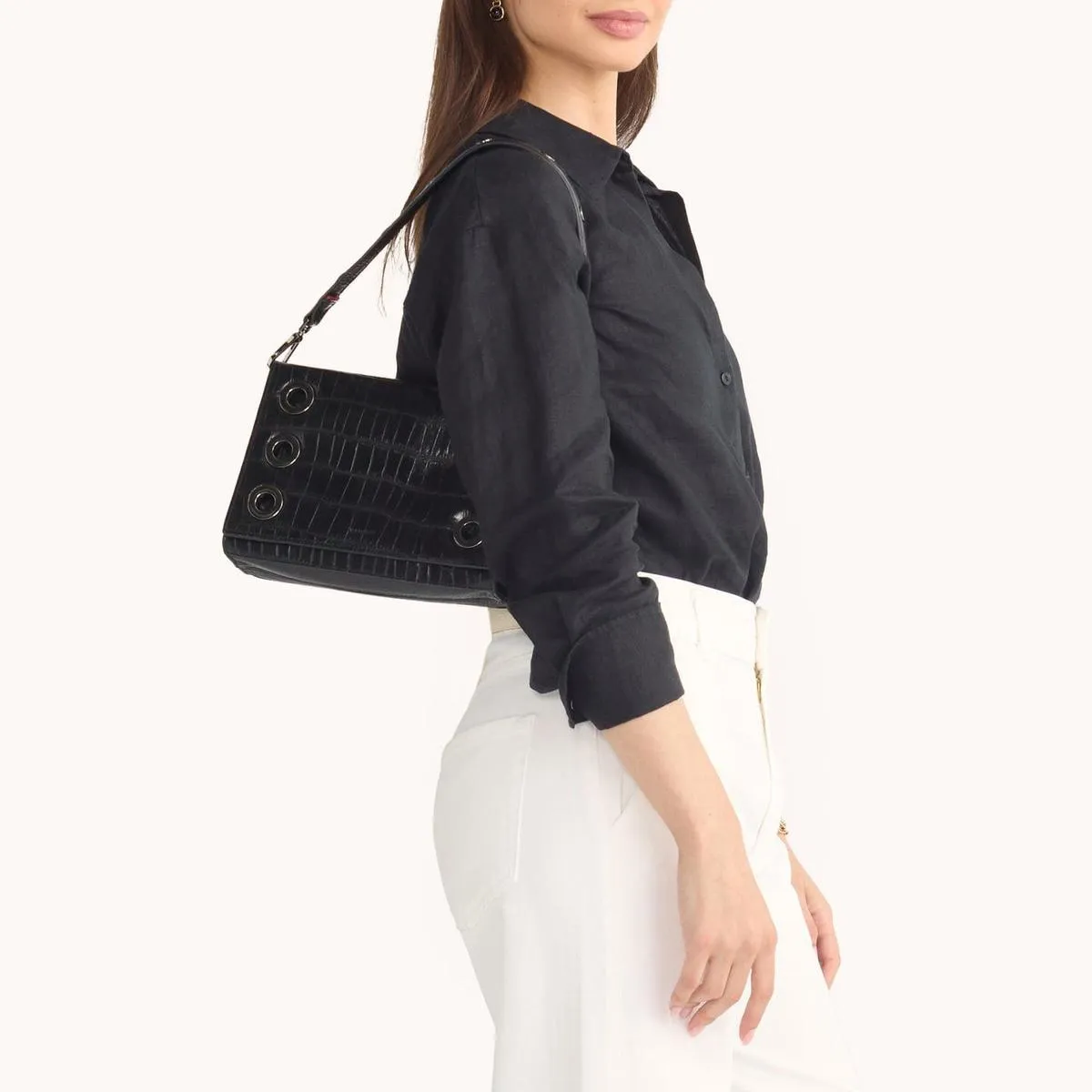 MONTANA CLUTCH SML - Evening Crocco/Gunmetal