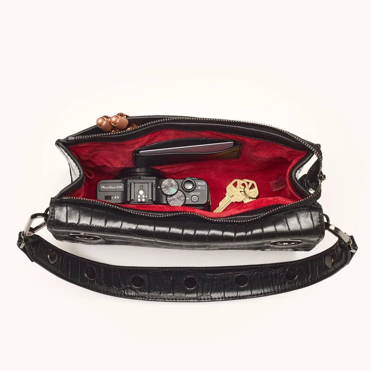 MONTANA CLUTCH SML - Evening Crocco/Gunmetal