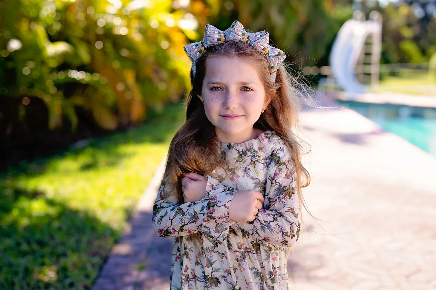 Mountain Queen Headband - Navy Grid