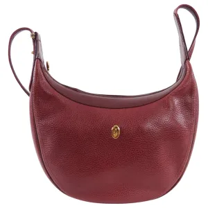 Must de Cartier Vintage Burgundy Leather Shoulder Bag
