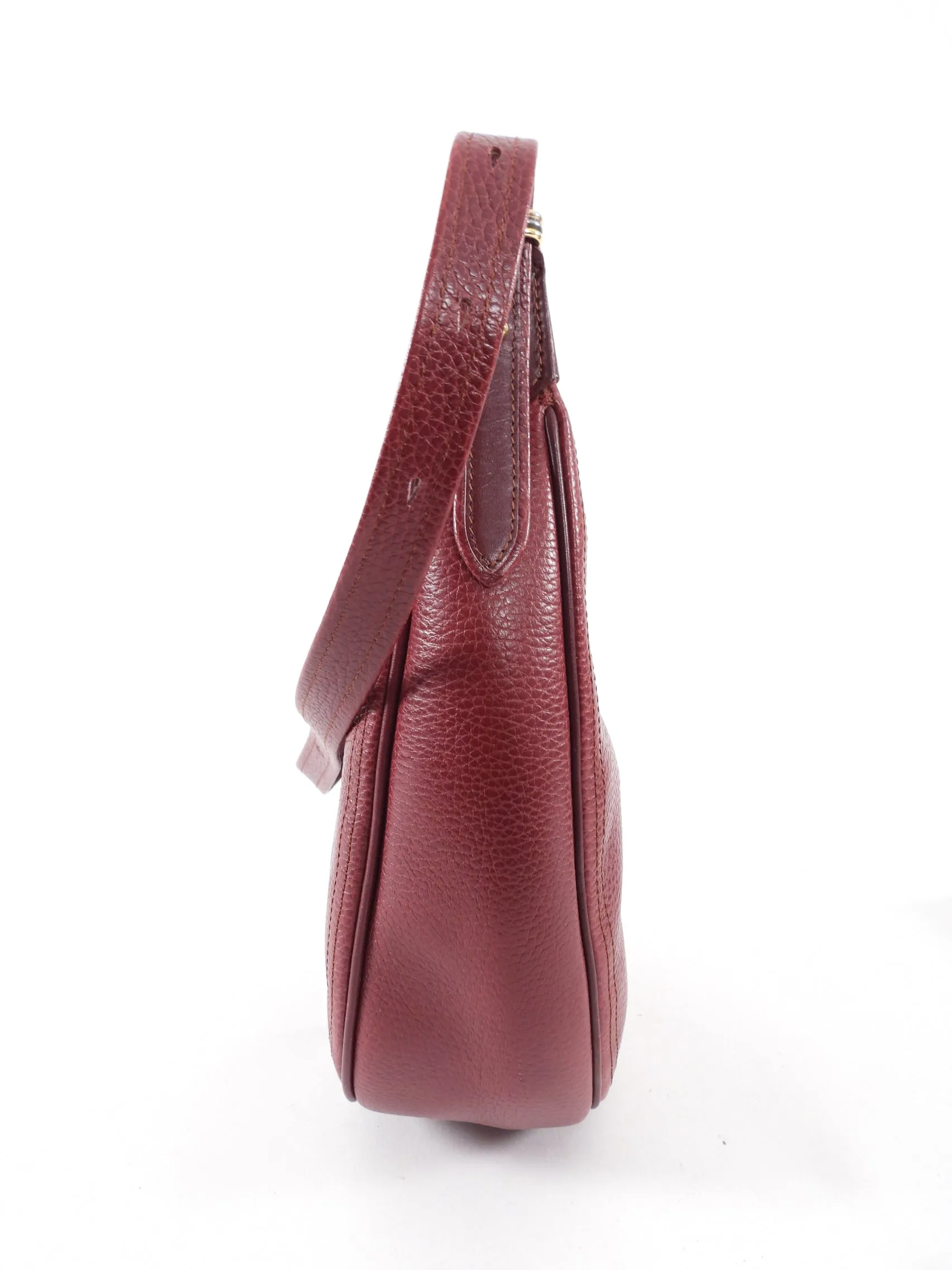 Must de Cartier Vintage Burgundy Leather Shoulder Bag