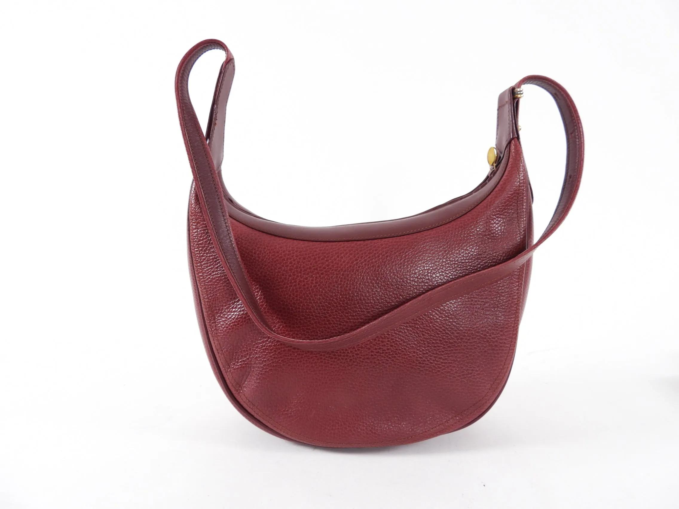Must de Cartier Vintage Burgundy Leather Shoulder Bag