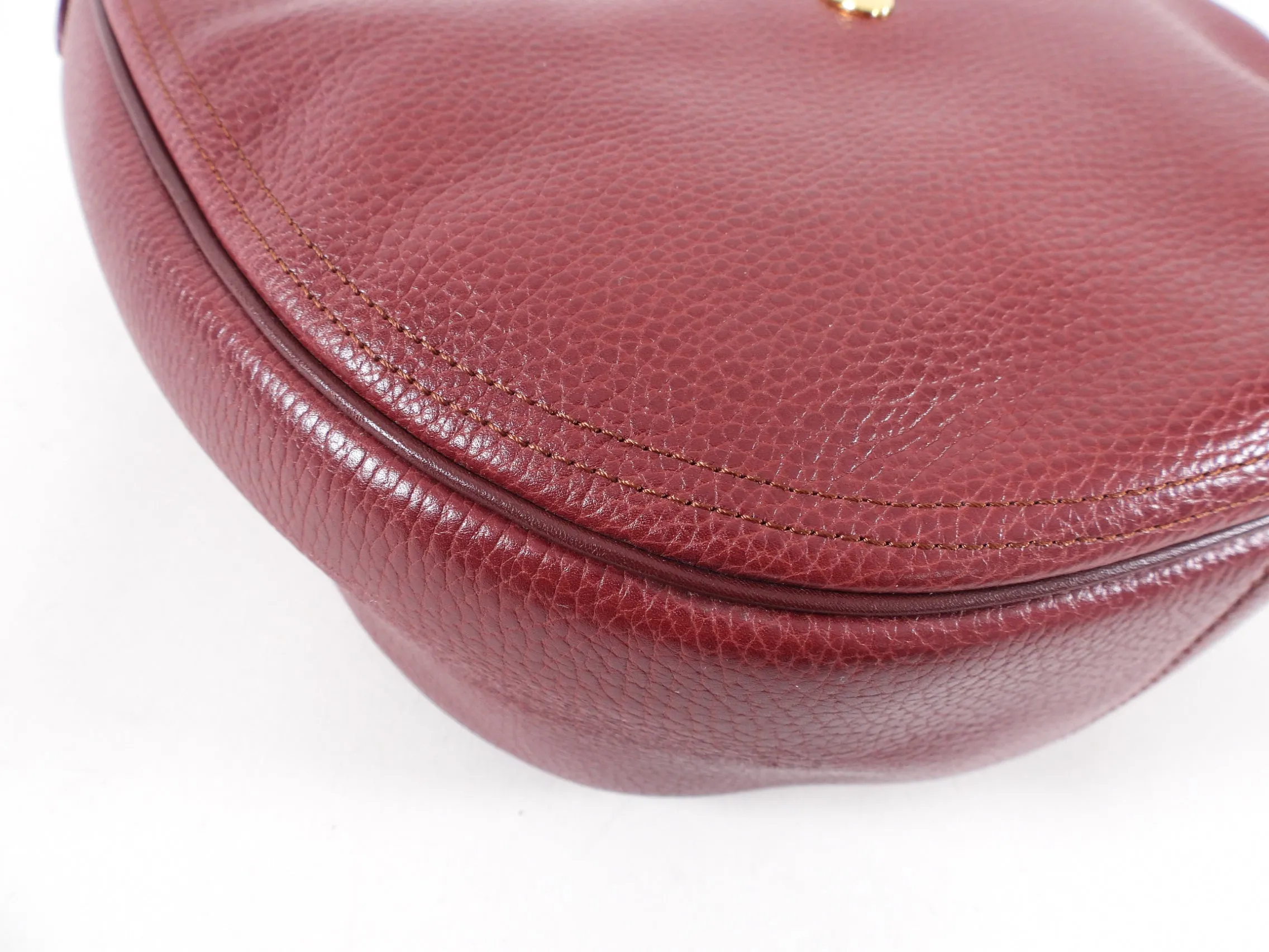 Must de Cartier Vintage Burgundy Leather Shoulder Bag