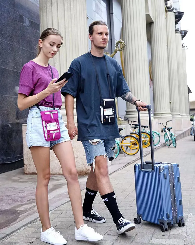 New Travel Passport Wallet Multi-functional Document Bag Waterproof Passport Clip RFID Document Bag