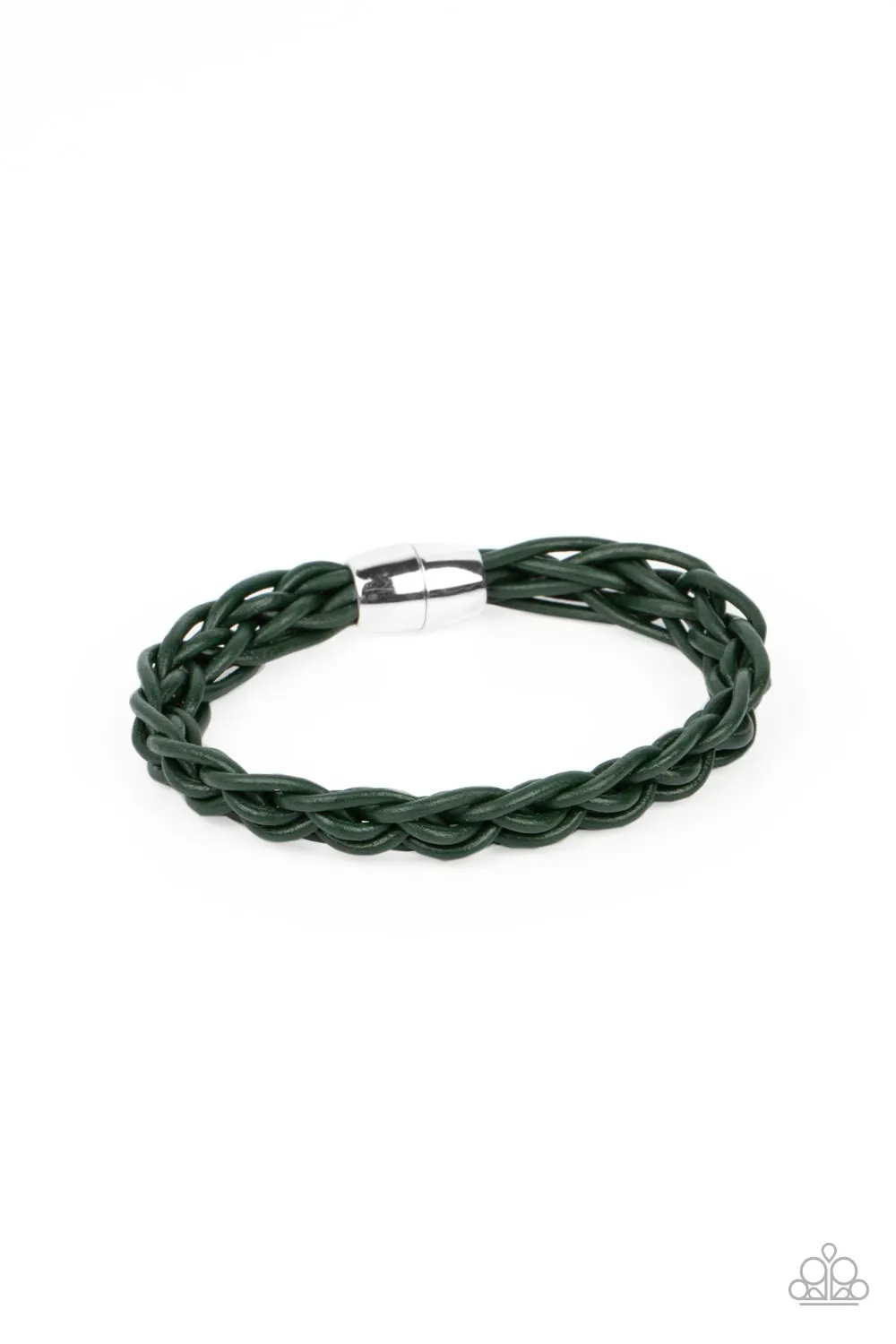 Open Door Jewelry - Cattle Ranch - Green Bracelet - Paparazzi Accessories