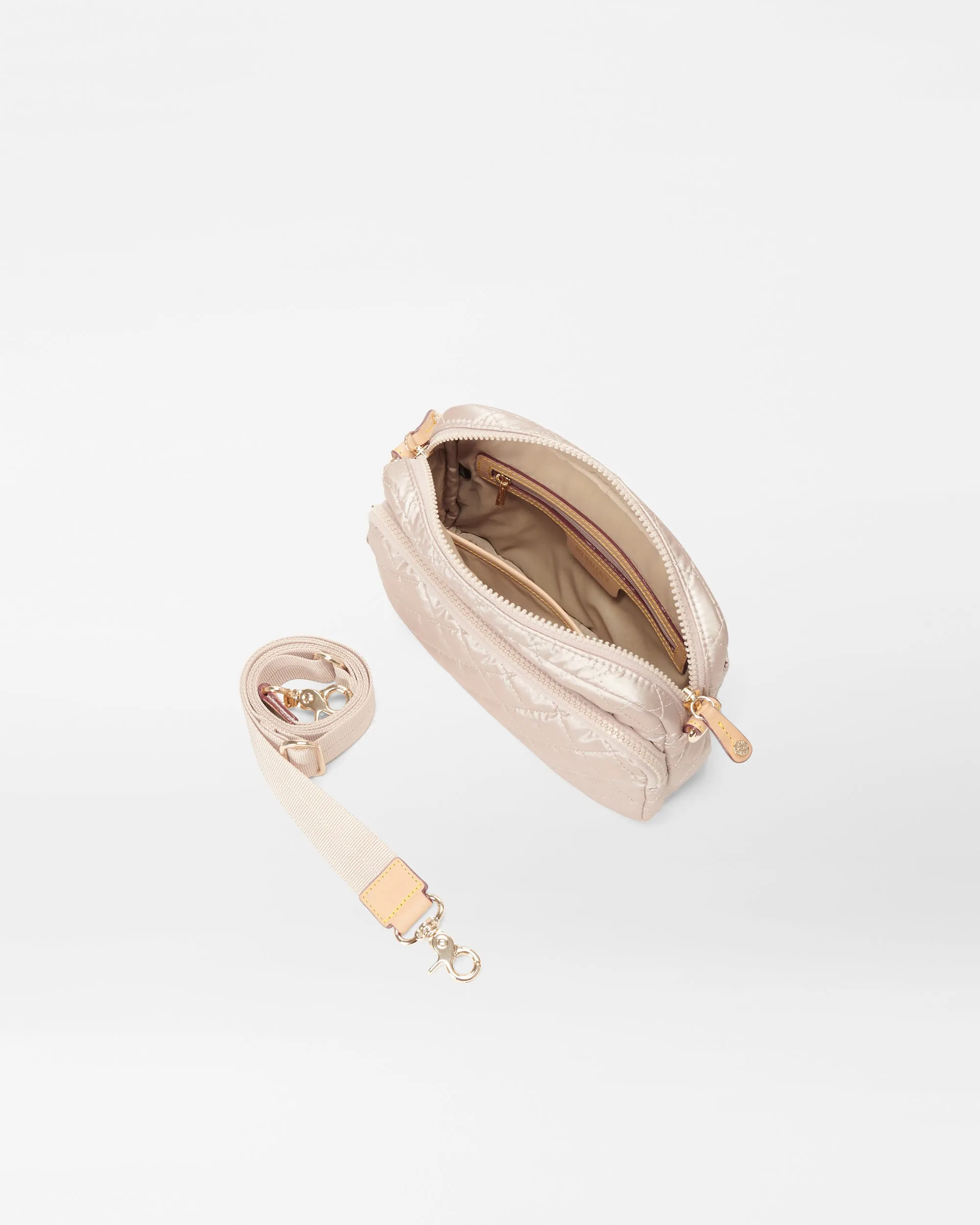 Pale Rose Gold Metallic Small Metro Camera Bag