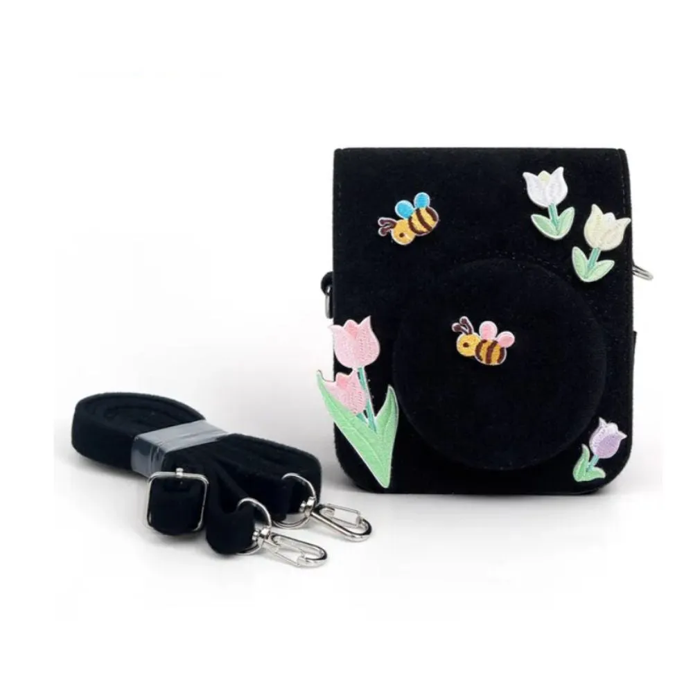 Pikxi BFL12 Fujifilm Instax Mini 12 Felt Soft  Protective Camera Case Bag with Shoulder Strap - Velcro Sticker Options Available