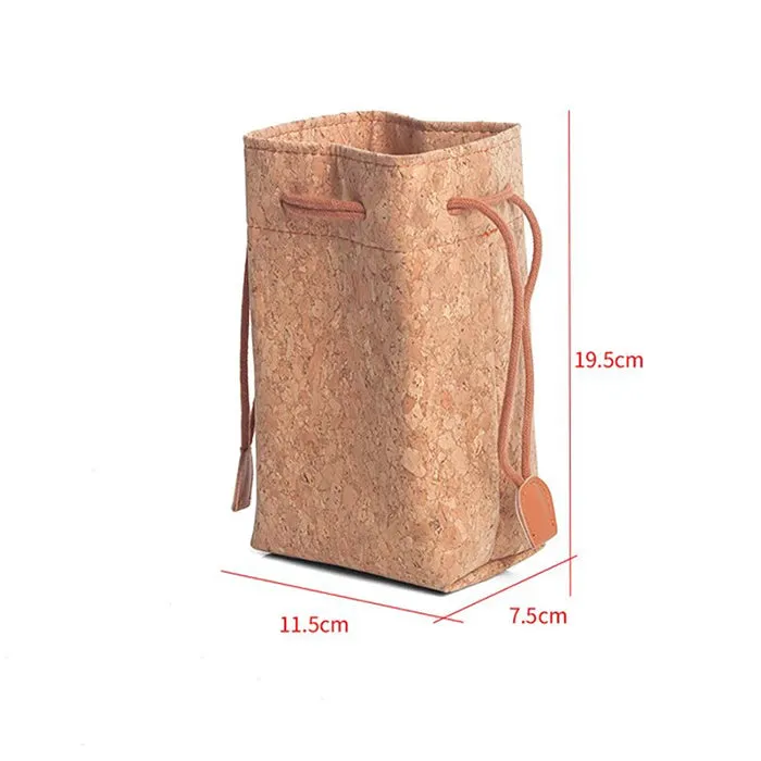 Pikxi BS-08 Cute Cork Drawstring Camera Storage Bag for Fujifilm Instax Mini 11 Instant Camera