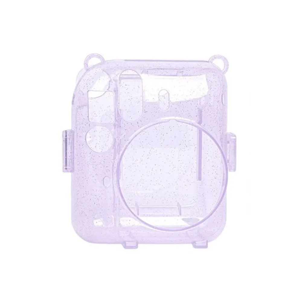 Pikxi CM12 Fujifilm Instax Mini 12 Protective Glitter Crystal Transparent Camera Case Bag Dust and Scratch Proof with Shoulder Strap (Available in Different Colors)
