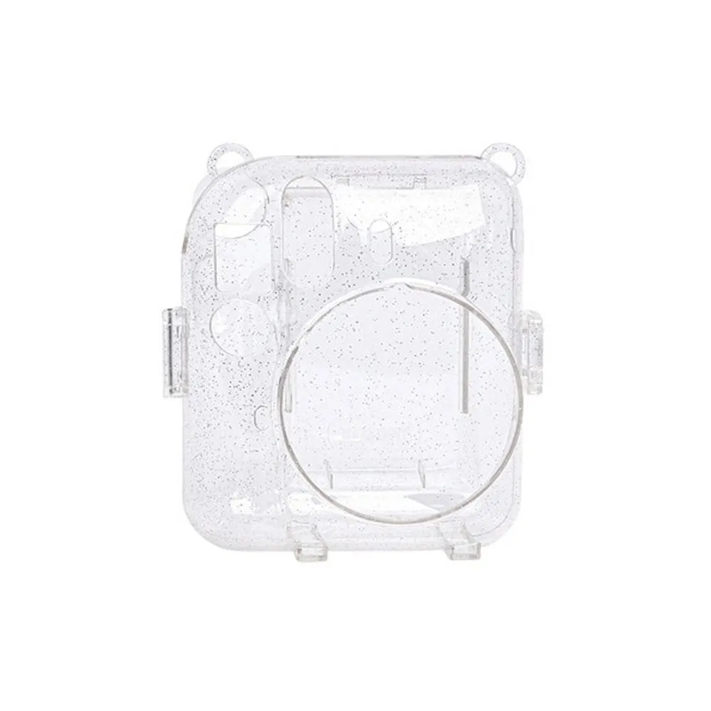 Pikxi CM12 Fujifilm Instax Mini 12 Protective Glitter Crystal Transparent Camera Case Bag Dust and Scratch Proof with Shoulder Strap (Available in Different Colors)
