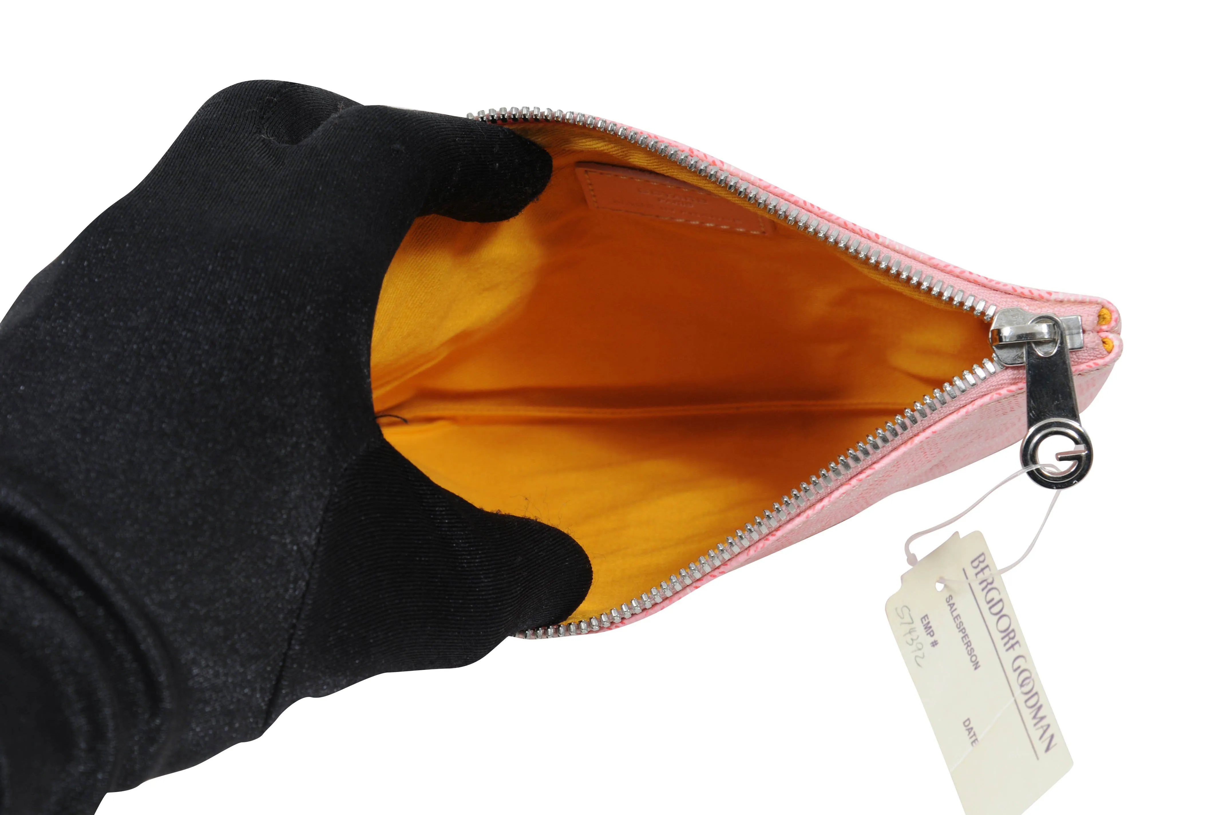 Pink Coated Canvas Senna MM Zipped Top Clutch Pouch Wallet Bag