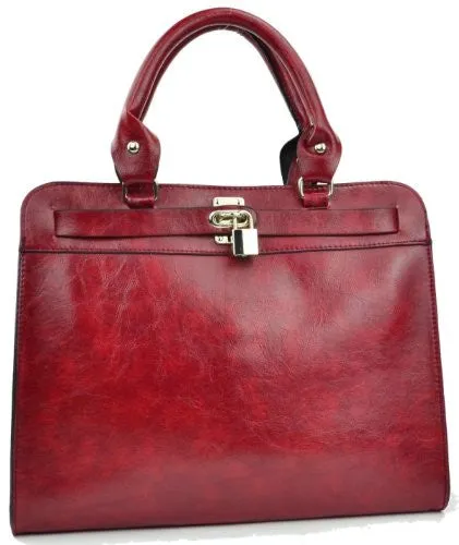 Polaris Faux Leather Satchel Bag