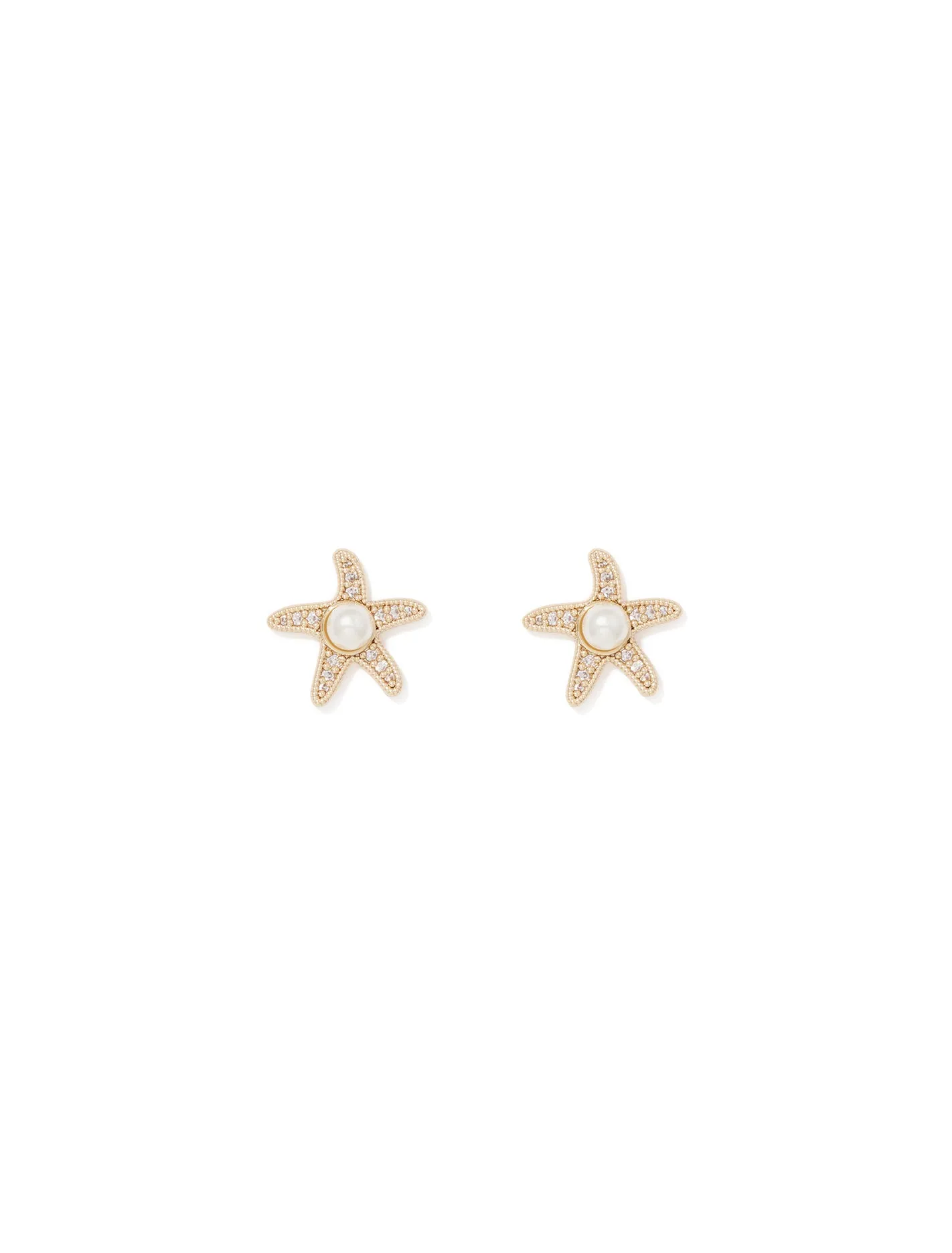 Poppy Pretty Pearl Starfish Stud Earrings