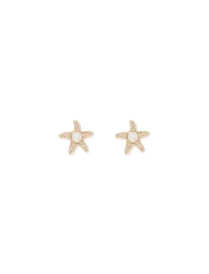 Poppy Pretty Pearl Starfish Stud Earrings