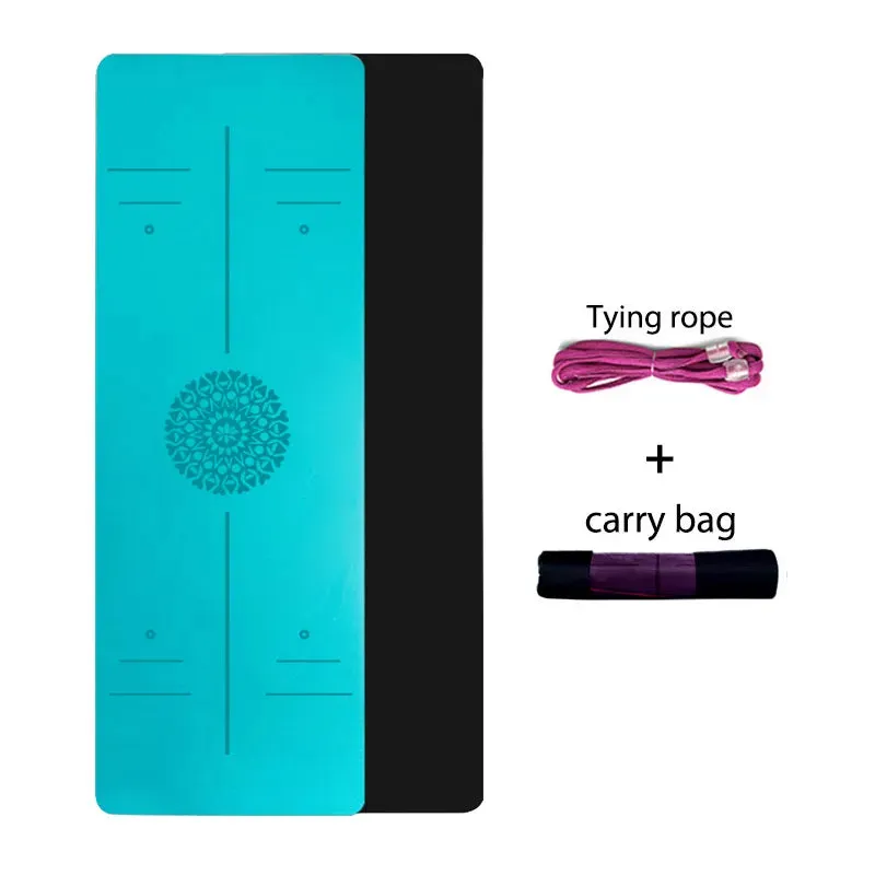Premium 6mm Double Layer TPE Yoga Mat with Position Line - Ideal for Beginners, Home Gym, Fitness, Gymnastics, and Pilates