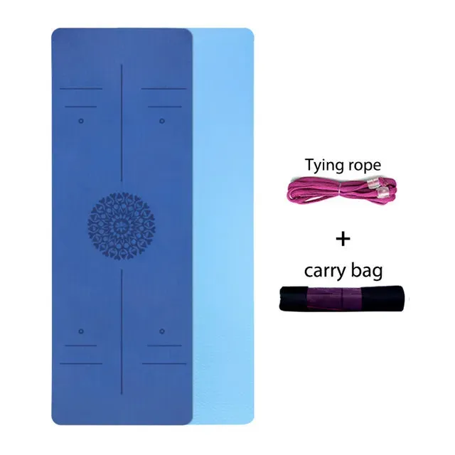 Premium 6mm Double Layer TPE Yoga Mat with Position Line - Ideal for Beginners, Home Gym, Fitness, Gymnastics, and Pilates