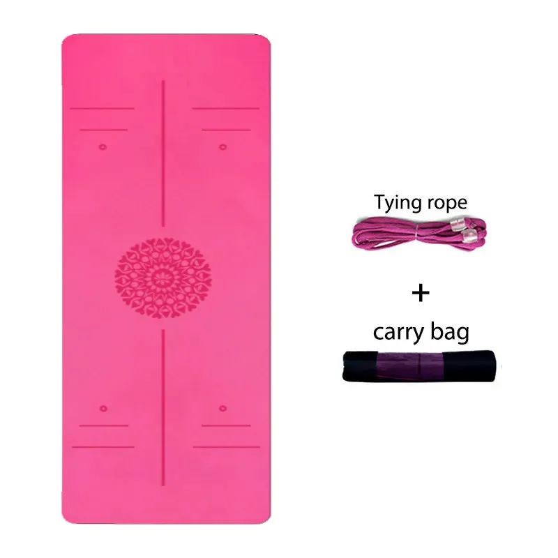 Premium 6mm Double Layer TPE Yoga Mat with Position Line - Ideal for Beginners, Home Gym, Fitness, Gymnastics, and Pilates