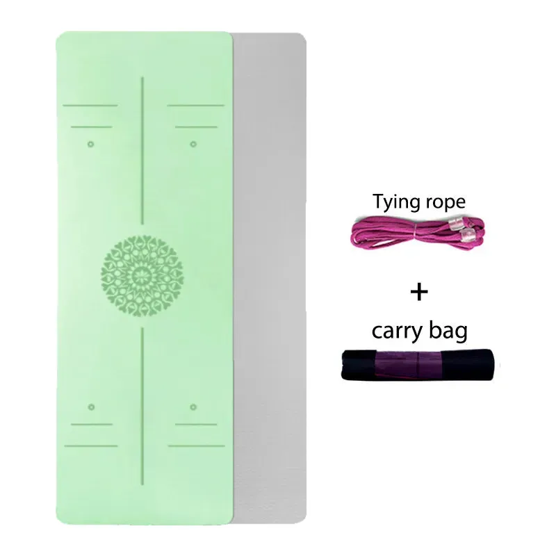 Premium 6mm Double Layer TPE Yoga Mat with Position Line - Ideal for Beginners, Home Gym, Fitness, Gymnastics, and Pilates