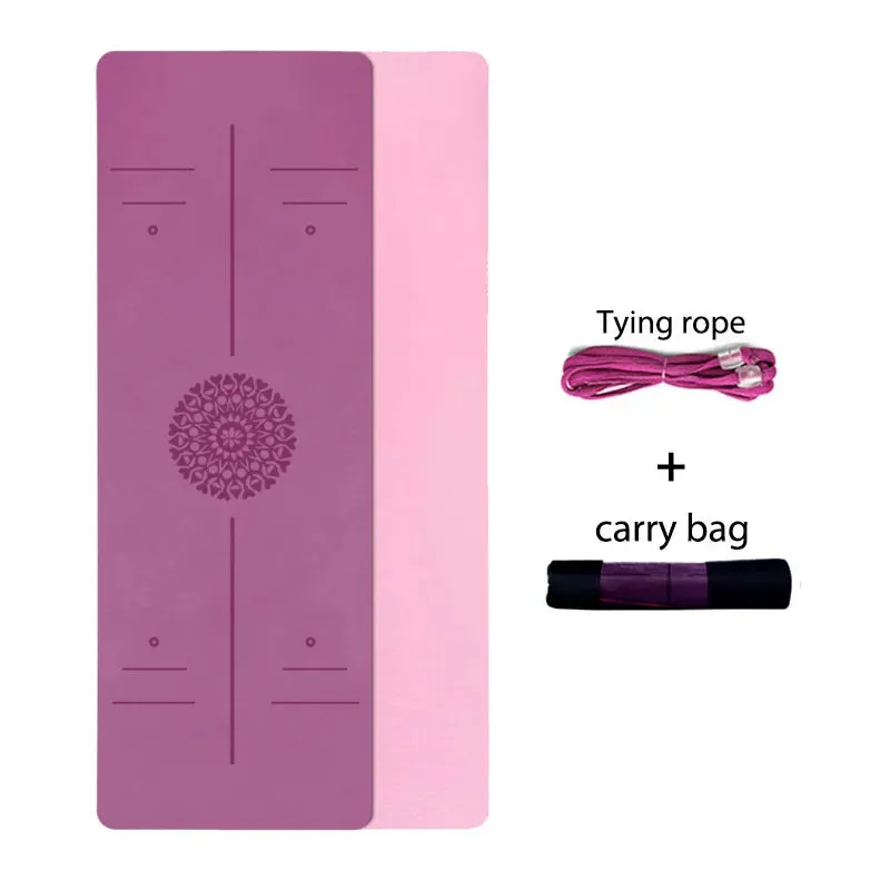 Premium 6mm Double Layer TPE Yoga Mat with Position Line - Ideal for Beginners, Home Gym, Fitness, Gymnastics, and Pilates