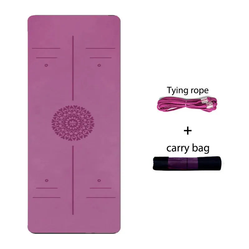 Premium 6mm Double Layer TPE Yoga Mat with Position Line - Ideal for Beginners, Home Gym, Fitness, Gymnastics, and Pilates