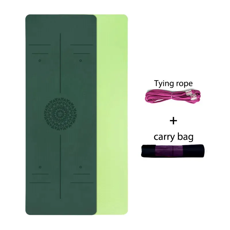 Premium 6mm Double Layer TPE Yoga Mat with Position Line - Ideal for Beginners, Home Gym, Fitness, Gymnastics, and Pilates