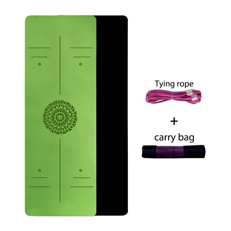 Premium 6mm Double Layer TPE Yoga Mat with Position Line - Ideal for Beginners, Home Gym, Fitness, Gymnastics, and Pilates