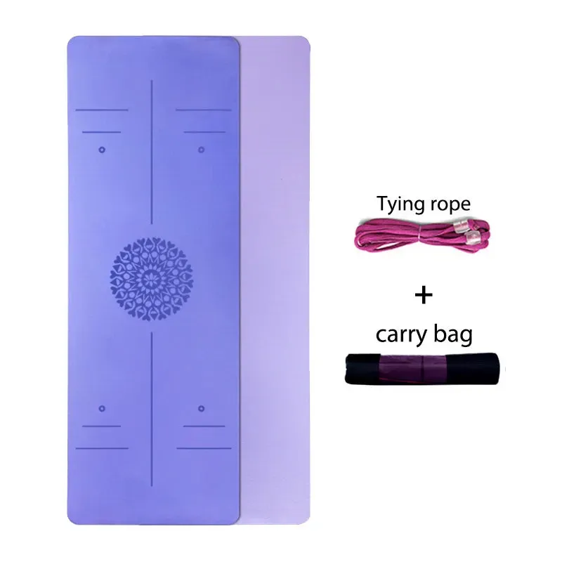 Premium 6mm Double Layer TPE Yoga Mat with Position Line - Ideal for Beginners, Home Gym, Fitness, Gymnastics, and Pilates