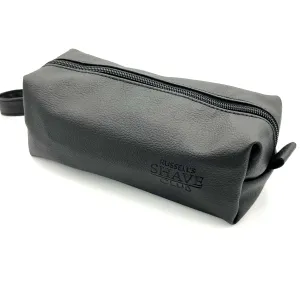 PU Black Leather Travel Wash Bag