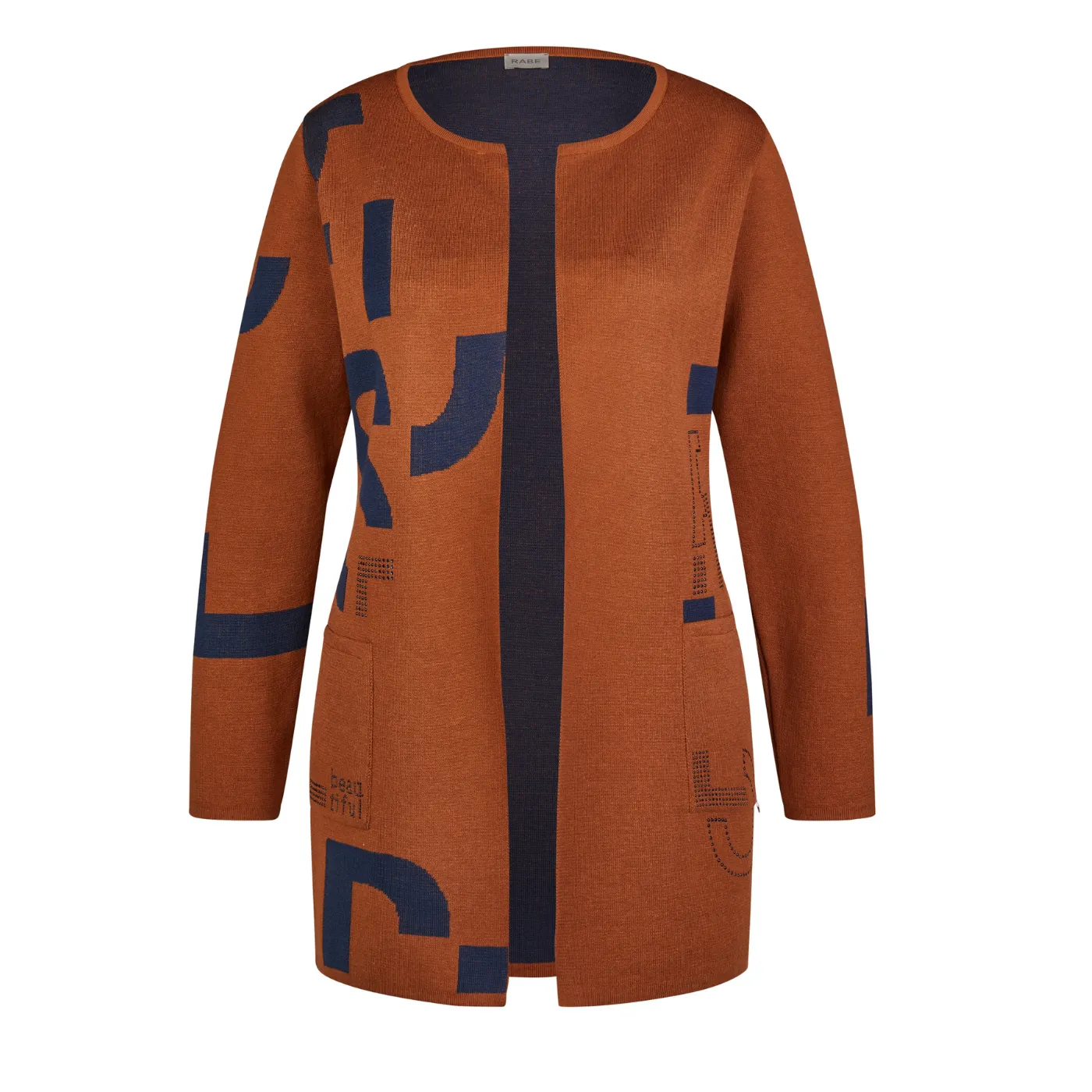 Rabe Cardigan With Letter Details | Cognac