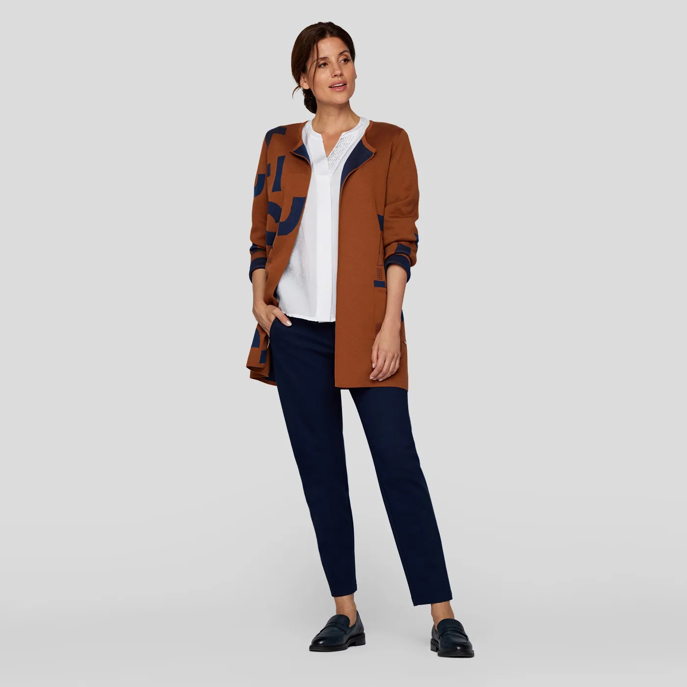 Rabe Cardigan With Letter Details | Cognac